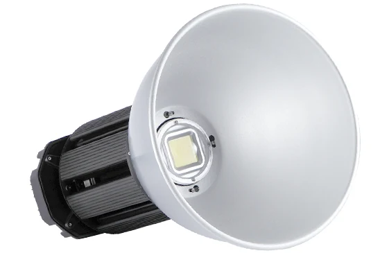 An earlier FEELIGHT high bay luminaire with a silver reflector and black heat sink