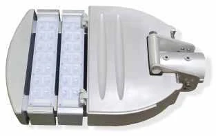 FEELIGHT street luminaire with a silver modular LED body and pole attachment